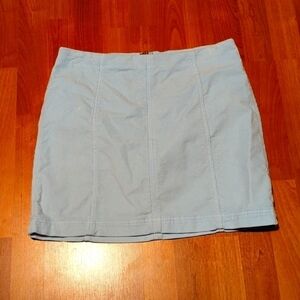 Free People size 12 baby blue corduroy mini skirt great color